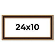 24x10 Frame Gold Brown Plein Air Vintage Solid Wood Picture Frame | 1.75 Inches Moulding Width |