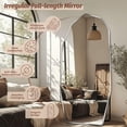 thumbnail image 4 of Antok Full Length Mirror 71" x 32" Large Floor Mirror Standing Mirror, Aluminum Wavy Frame, Wall Mounted or Leaning, Decorative for Living Room Bedroom Entryway, Sliver, 4 of 7