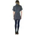 thumbnail image 2 of ToBeInStyle Women's Heavy Knit Sweater Tunic with Wide Fold-Over Turtleneck - Gray - L, 2 of 7