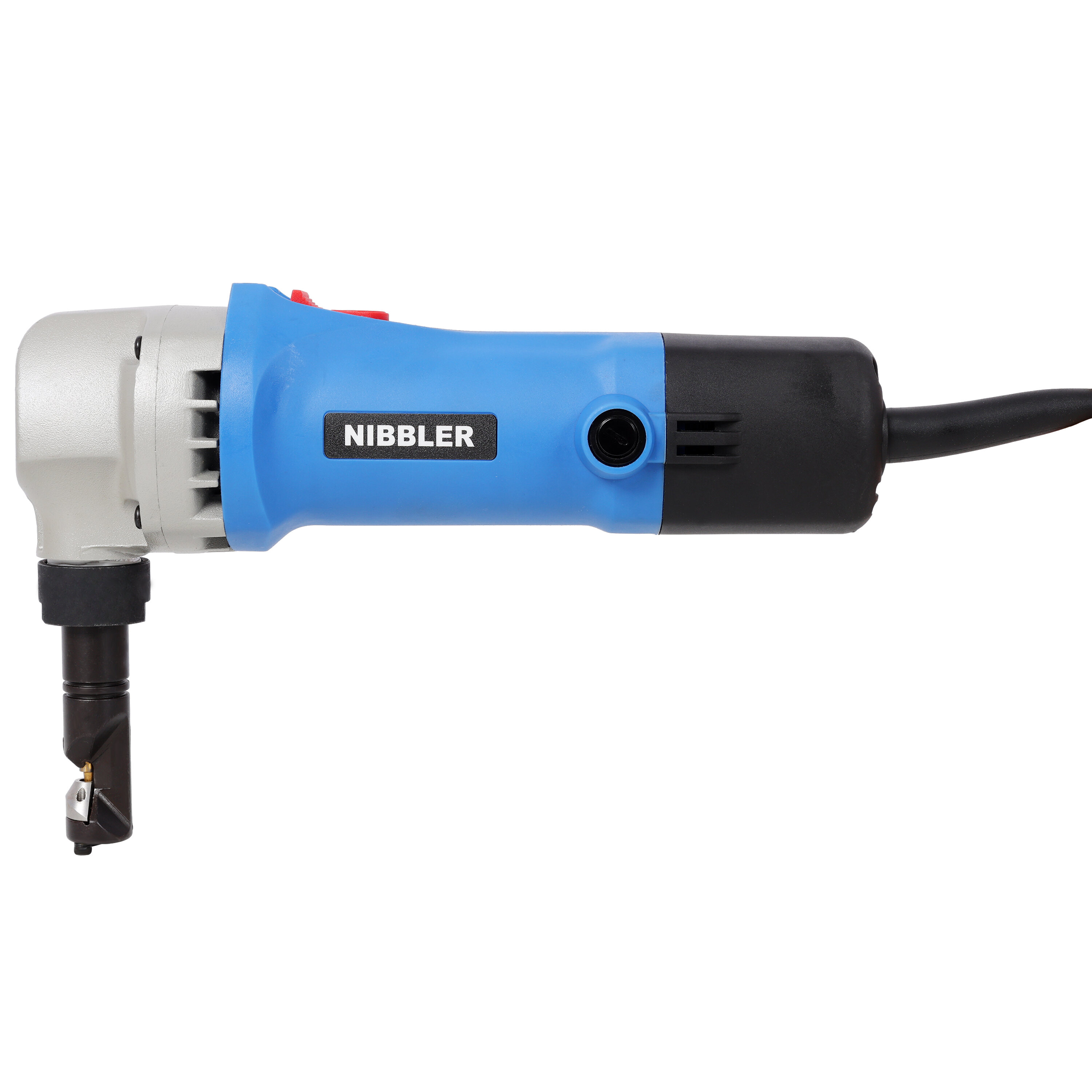 , Electric Sheet Metal Nibbler 16 Gauge Precision Metal Cutting Tool,360° Rotation Electric Cutter, Blue ,Plastic ,