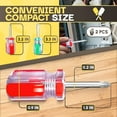 thumbnail image 2 of shiyou-2Pcs Short Phillips-Head and Flathead Screwdrivers - Magnetic Screwdriver Set - Pocket Screwdriver Magnetic Tip Slotted Screwdriver Stubby Screwdriver Mini Phillips Screwdriver, 2 of 4