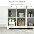 thumbnail image 4 of HOMCOM Kitchen Storage Cabinet, Sideboard Floor Cupboard with Solid Wood Top, Adjustable Shelf, and 2 Drawers for Living Room, White, 4 of 9