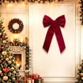 thumbnail image 6 of Large Velvet Bow, Christmas Tree Topper Holiday Wreath Decor, Big Ribbon Bow Ornament For Party Front Door Home Decoration Wine Free Size, 6 of 7