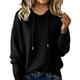 thumbnail image 3 of Suéteres de mezcla de Cachemira for mujer, sudaderas con capucha de lana suave con cuello redondo, jersey de punto acogedor con cordón for Otoño e Invierno 2026, 3 of 4