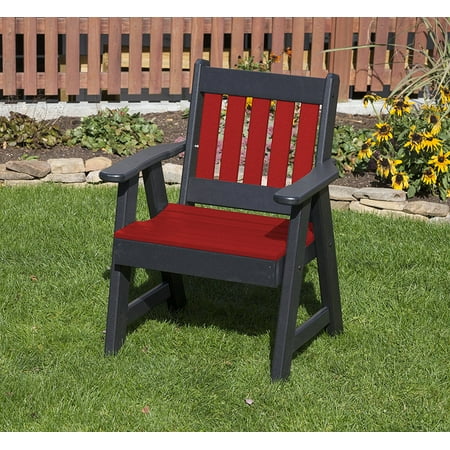 Hdpe Lumber Bright Red 2 FT POLY LUMBER MISSION Poly Resin Heavy Duty EVERLASTING PolyTuf HDPE AMISH CRAFTED Patio Chair ()