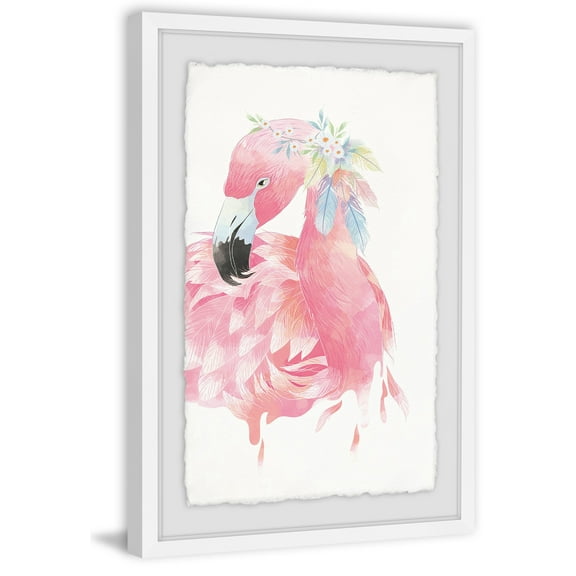 Pink Flamingo Framed Painting Print