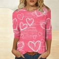 thumbnail image 7 of Qepwscx Womens Shirts 3/4 Long Sleeve Valentine'S Day Crewneck Sweatshirt Love Heart Printed Womens Blouses Plus Size Fall Tops Pullover Sweatshirt Graphic Tshirts Gifts Tee Tops, 7 of 7