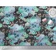 thumbnail image 2 of Soimoi Green Cotton Voile Fabric Insect,Skull & Flower Decor Fabric Printed BTY 42 Inch Wide, 2 of 3
