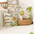 thumbnail image 3 of Hello Spring Daisy Bloom with Grace Throw Pillow Covers, 18 x 18 Inch Home Sweet Home Flowers Cushion Case for Sofa Couch Set of 4, 3 of 4