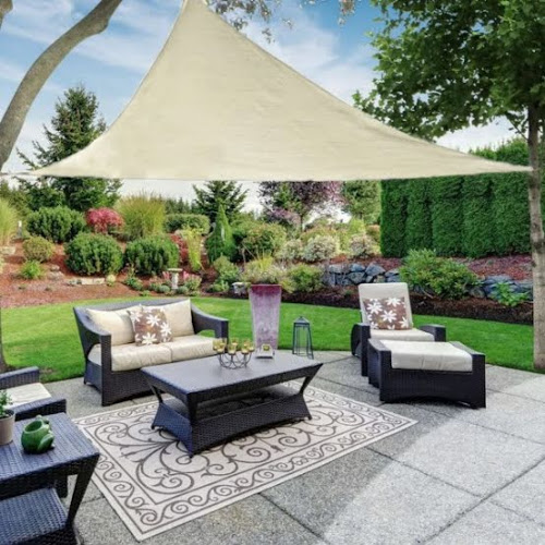 20ft Waterproof Triangle Sun Shade Sail UV Block Patio Outdoor Top Canopy Cover