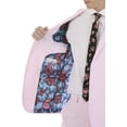 thumbnail image 4 of Ferrecci Men’s Pink Seersucker Striped Slim Fit 2 Piece Notch Lapel Cotton Suit with Marbled Buttons (42 Short), 4 of 7
