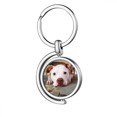 thumbnail image 1 of White Bulldog Porte-Clés Rotatif en Métal pour Animaux de Compagnie, 1 of 2