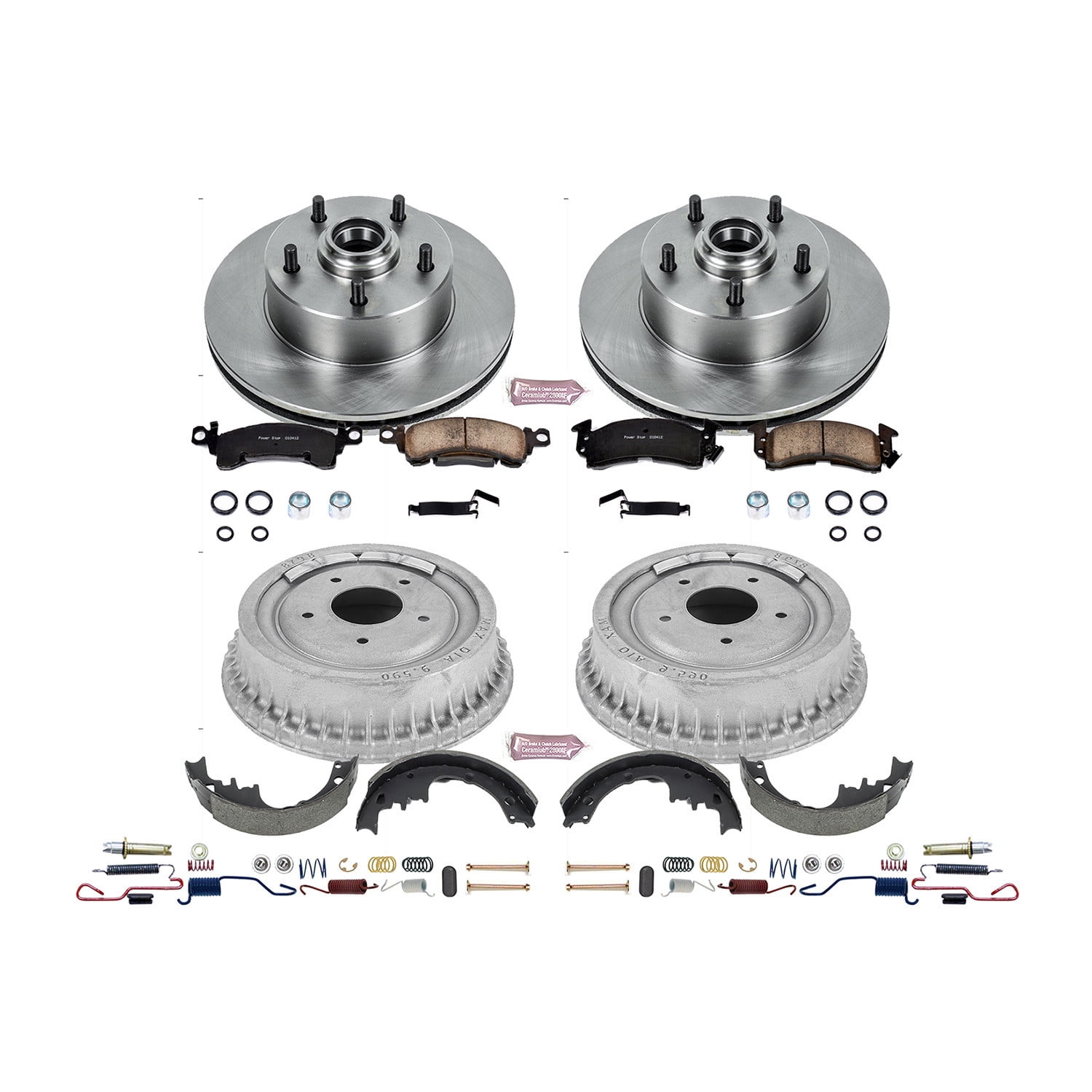 Power Stop Front and Rear Stock Replacement Drum and Shoe Kit KOE15022DK