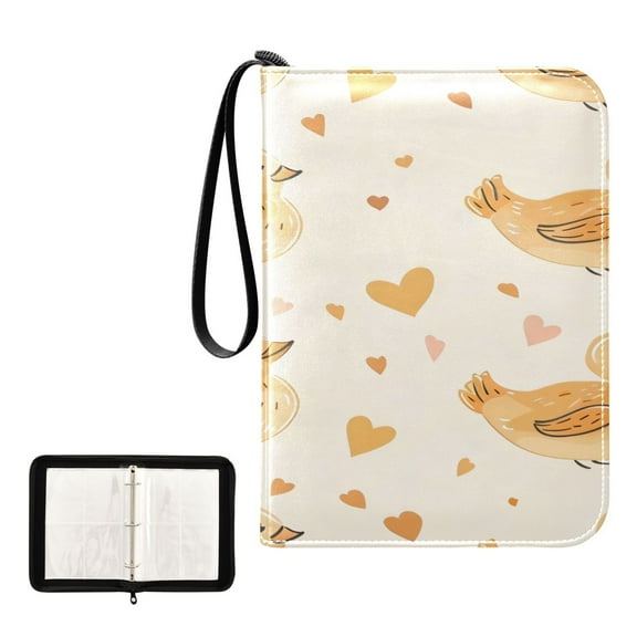 Game Card Storage Bag Collectible Trading Card Albums The 4-Pocket Card Binder With 50-Page Sleeve Can Hold 400 Game Cards Love Duck