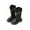 Black, variant on Girls Mid-Calf Boots Back Zip Combat Boot Kids Girl Comfortable School Shoes Cowboy Cowgirl Boots Winter Warm Fleece Lined Booties Little Kid Round Toe Western Boot Casual Lug Sole Mid Calf Shoes