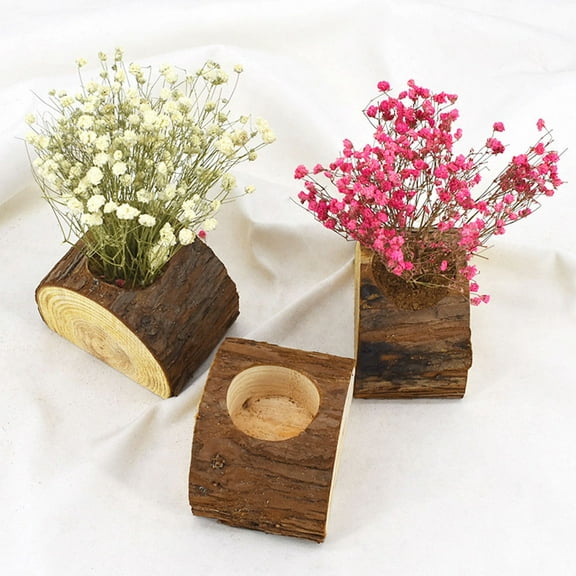 UPOUART Light Brown Fir Wood Flower Pot for Indoor Plants 1Pcs