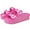 Bright Pink, variant on LAVRA Women Plaform EVA Slides Sandals | Adjustable Double Buckle Flatform Shoes | Rubber Beach Sandals | Casual Footbed waterproof Flat Sandals Women