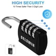 thumbnail image 4 of Delswin 4-Digit Gym Locker Lock - 8 Resettable Combo Locks For Toolbox School Locker Travel Luggage Backpack Gate Shed, 4 of 4