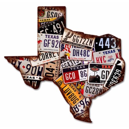 Texas License Plates Vintage Sign “Made in the USA with heavy gauge steel"
