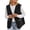Black women's casual vest a1, variant on Women's Fall Winter Sleeveless Button Down Open Front Vest Casual Loose Solid Outerwear Jacket Basic Warm Tops for Daily Wear Fashion Clothes, Pink S