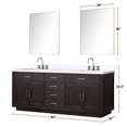 thumbnail image 5 of Abbey 84 in W Black Oak Double Vanity, White Quartz Top and 36 in Mirrors, 5 of 6