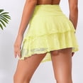 thumbnail image 6 of Doomiva Women's Lace Layered Mini Skirt Outfits A Line Cute Tiered Ruffle Skirt Y2K Streetwear Yellow M, 6 of 6