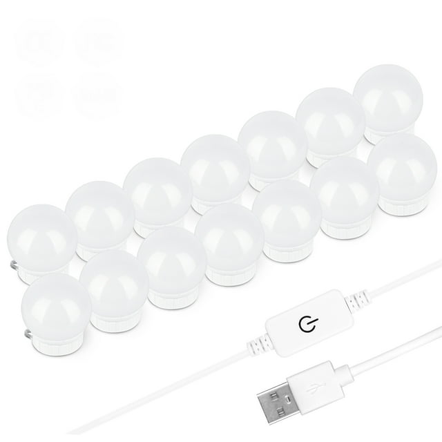 LED Vanity Makeup Mirror Lights Kit Hollywood Style Dimmable Touch Control Make Up Light Bulbs Lighting Fixture Strip Vanity Table Lighting Set