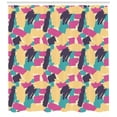 thumbnail image 3 of Art Shower Curtain, Bold Brushstrokes in Different Colors Modern Hand Painted Style with Grunge Rough Look, Fabric Bathroom Set with Hooks, 69W X 75L Inches Long, Multicolor, by Ambesonne, 3 of 3