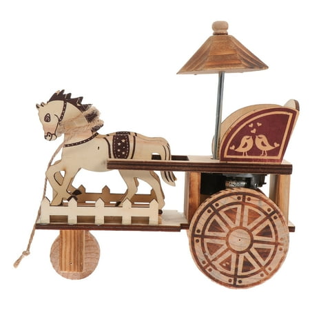 

1pc Music Carriage Wooden Music Design Vintage Carriage Model Adornment