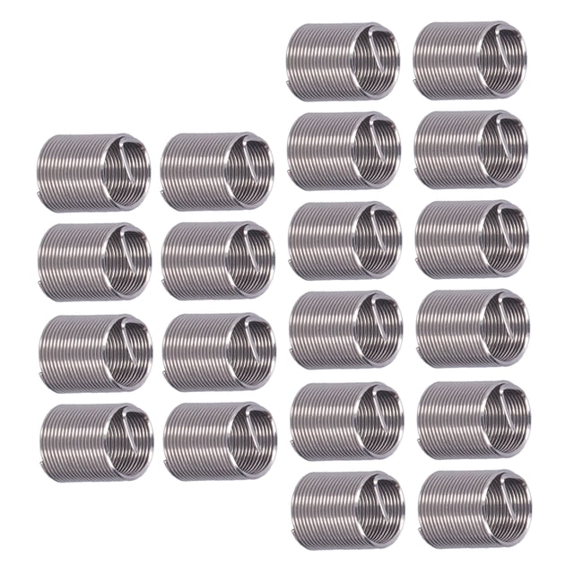20 Pcs Inserts de Filetage en Acier Inoxydable SUS304 M12 x 1 - Longueur 2D (24 mm après Installation) / Fixations de Réparation de Filetage Métrique pour Trous de Filetage Abîmés, Améliorant la Force de Connexion et la Corrosion
