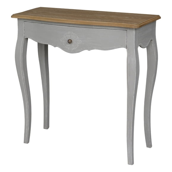 Consola de un cajón con chapa de roble de Ashbury Stradivarius, gris antiguo International Caravan PS-STR-11-AG