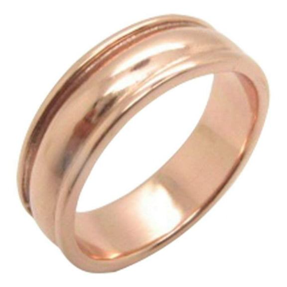 Size 6 Solid copper band ring CTR170-1/4 of an inch wide.