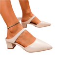 thumbnail image 3 of KEVCHE Womens Slingback Flats Pointed Toe, Closed Toe Elegant Mid-Heel Chunky Heel Sandals,Square Topline Slip On Dressy Flats for Office Work Date, 3 of 5
