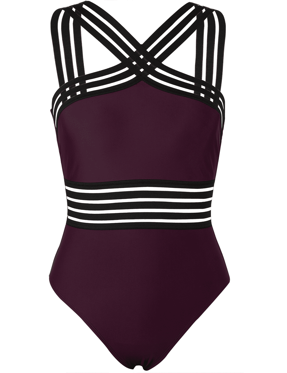 Hilor - Hilor Women's One Piece Swimwear Front Crossover Swimsuits ...
