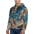 thumbnail image 3 of Fotbe Men's Hoodie with Starry Sky Planet Lollipop Pattern - Kangaroo Pocket Pullover Hooded Sweatshirt, Perfect for Daily Wear, Travel, and Home-4X-Large, 3 of 7