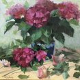thumbnail image 3 of Strube, Ling 15x15 Black Modern Framed Museum Art Print Titled - Red Hydrangeas, 3 of 5