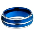 thumbnail image 2 of Hammered Wedding Ring,Blue Tungsten Ring,Engagement Ring,Unique Tungsten Ring,8mm Wedding Ring, 2 of 4