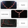 thumbnail image 4 of SHISUYAN 1 Ensemble Collier et Boucles d'Oreilles Roses pour Femmes Mariage Fête Bijoux, 4 of 9