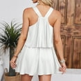 thumbnail image 3 of Lenpel Women's Summer Jumpsuits Casual Sleeveless Square Neck Layered Wide Leg Suspender Rompers Casual Overall Shorts, 3 of 6