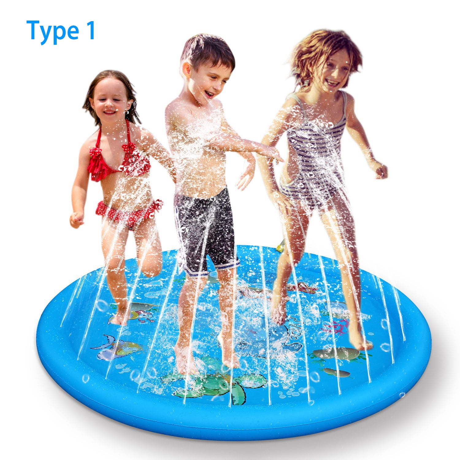 68IN Coolworld Sprinkler & Splash Pad For Kids Inflatable Blow Up Pool Sprinkle Play Mat Summer