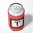thumbnail image 4 of Letter T Initial  - Red Black Polka Dots Can or Bottle Hugger, 4 of 5