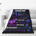 thumbnail image 2 of LHSHID 16th Birthday Gifts for Girls Soft Warm Throw Blanket Lightweight Flannel Fleece Bed Blanket Gift for Girls Boys Men Women Chair Couch, 2 of 7