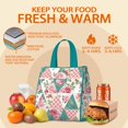 thumbnail image 5 of Pioneer Flower Floral Print Pattern Insulated Lunch Bag for Women & Adults,Large Portable Soft Cooler Lunch Bag,Thermal Food Storage Tote with Pearl Cotton,8.66L,8.75x5.75x9.5 Inch, 5 of 6