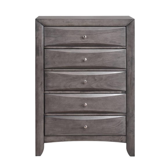 Bowery Hill 5-Drawers Bedroom Chest with Storage in Gray