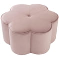 thumbnail image 3 of Meridian Furniture Daisy Flower Shaped Pink Velvet Ottoman, 3 of 5