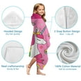 thumbnail image 3 of Kids Bath Towels Cartoon Girls Bath Towels 50" x 30" Bath Towels for Girls Kid Hooded Bath Towel Pink Bath Towels for Kids Unicorn Girls hooded bath towels for kids ages 4-8, 3 of 6