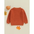 thumbnail image 4 of Toddler Baby Boy Girl Halloween Outfit Knit Chunky Pumpkin Sweaters Crew Neck Pullover Sweatshirt Tops Fall Winter Clothes, 4 of 7