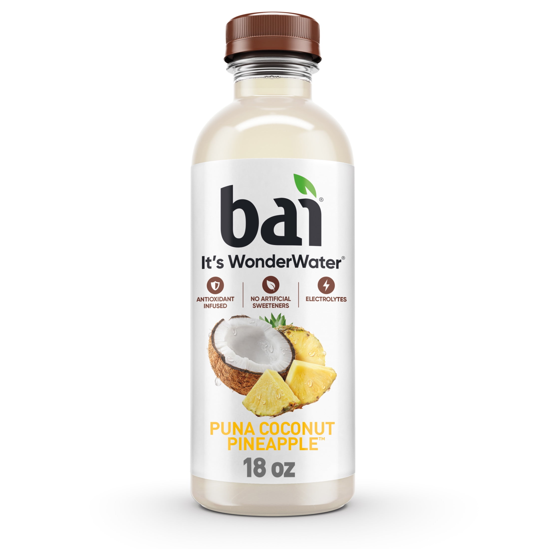 (4 pack) Bai Puna Coconut Pineapple Antioxidant Infused Water Beverage, 18 fl oz, Bottle