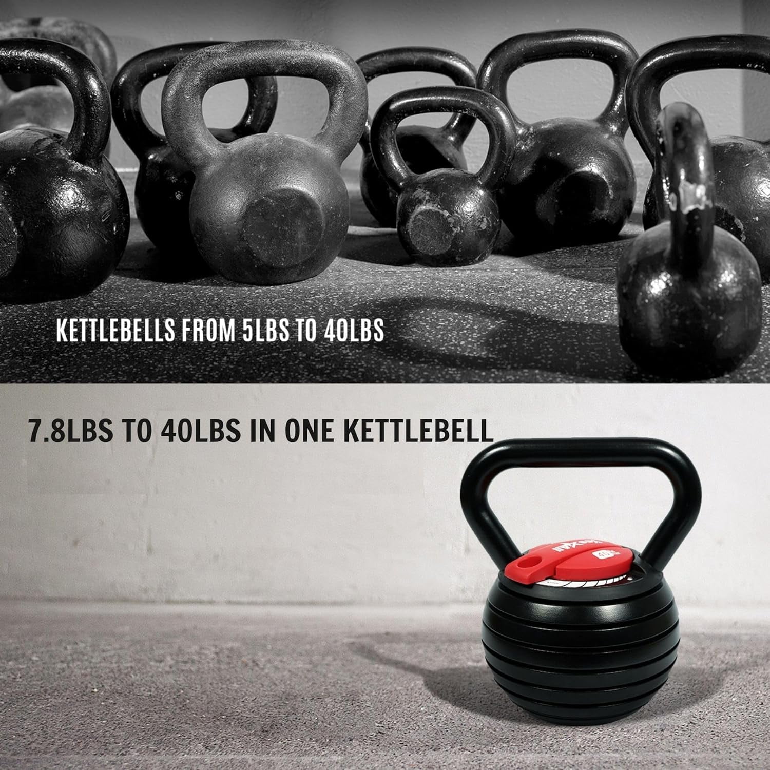 Yes4All 10-40lb Adjustable Kettlebell Weights, Red Color