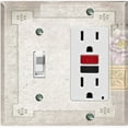thumbnail image 1 of Metal Light Switch Plate Cover Antique Vintage Floral Frame Tile Gray FRA088, 1 of 13